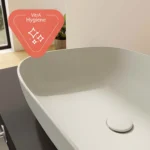 Vitra Outline Recycled Çanak Lavabo Tv Şekilli, 63x42 cm Armatür Deliksiz, Su Taşma Deliksiz, Mat Bej - Görsel 5