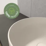 Vitra Outline Recycled Çanak Lavabo Yuvarlak, 41x41 cm Armatür Deliksiz, Su Taşma Deliksiz, Mat Bej - Görsel 11