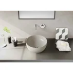 Vitra Outline Recycled Çanak Lavabo Yuvarlak, 41x41 cm Armatür Deliksiz, Su Taşma Deliksiz, Mat Bej - Görsel 6
