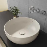 Vitra Outline Recycled Çanak Lavabo Yuvarlak, 41x41 cm Armatür Deliksiz, Su Taşma Deliksiz, Mat Bej - Görsel 9