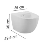 Vitra Sento Asma Klozet Rim-ex, Gizli Montajlı, Kompakt, 50 cm Taharet Borulu, Taharet Borusu Girişi Sıva Altı Uygulamalı, Beyaz - Görsel 3