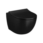 Vitra Sento Asma Klozet Rim-ex, Gizli Montajlı, Kompakt, 50 cm Taharet Borulu, Taharet Borusu Girişi Sıva Altı Uygulamalı, Mat Siyah