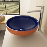 Vitra Water Jewels Çanak Lavabo Yuvarlak, Kompakt, 40x40 cm Armatür Deliksiz, Su Taşma Deliksiz, Clean, Terrarosa-Mavi - Görsel 7