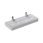 Isvea Vea Tezgah Üstü Lavabo, Çift Batarya Delikli, 121 cm