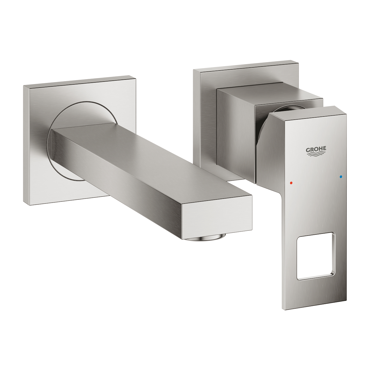 19895DC0.jpg Grohe Eurocube 2 Delikli Lavabo Bataryası S-Boyut, Paslanmaz Çelik - Görsel 1
