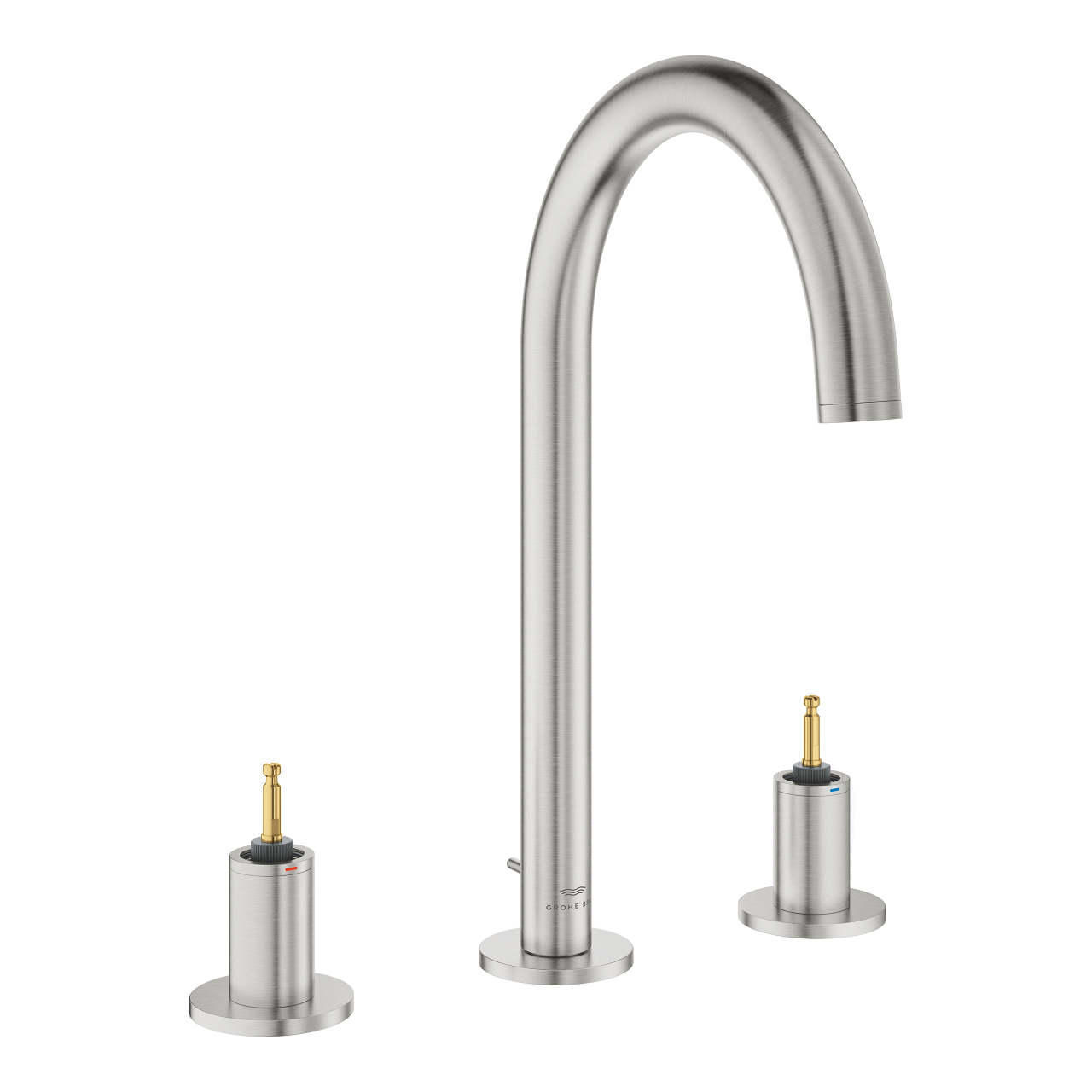 20593DC0.jpg Grohe Atrio Private Collection 3 Delikli Lavabo Bataryası L-Boyut, Paslanmaz Çelik - Görsel 1