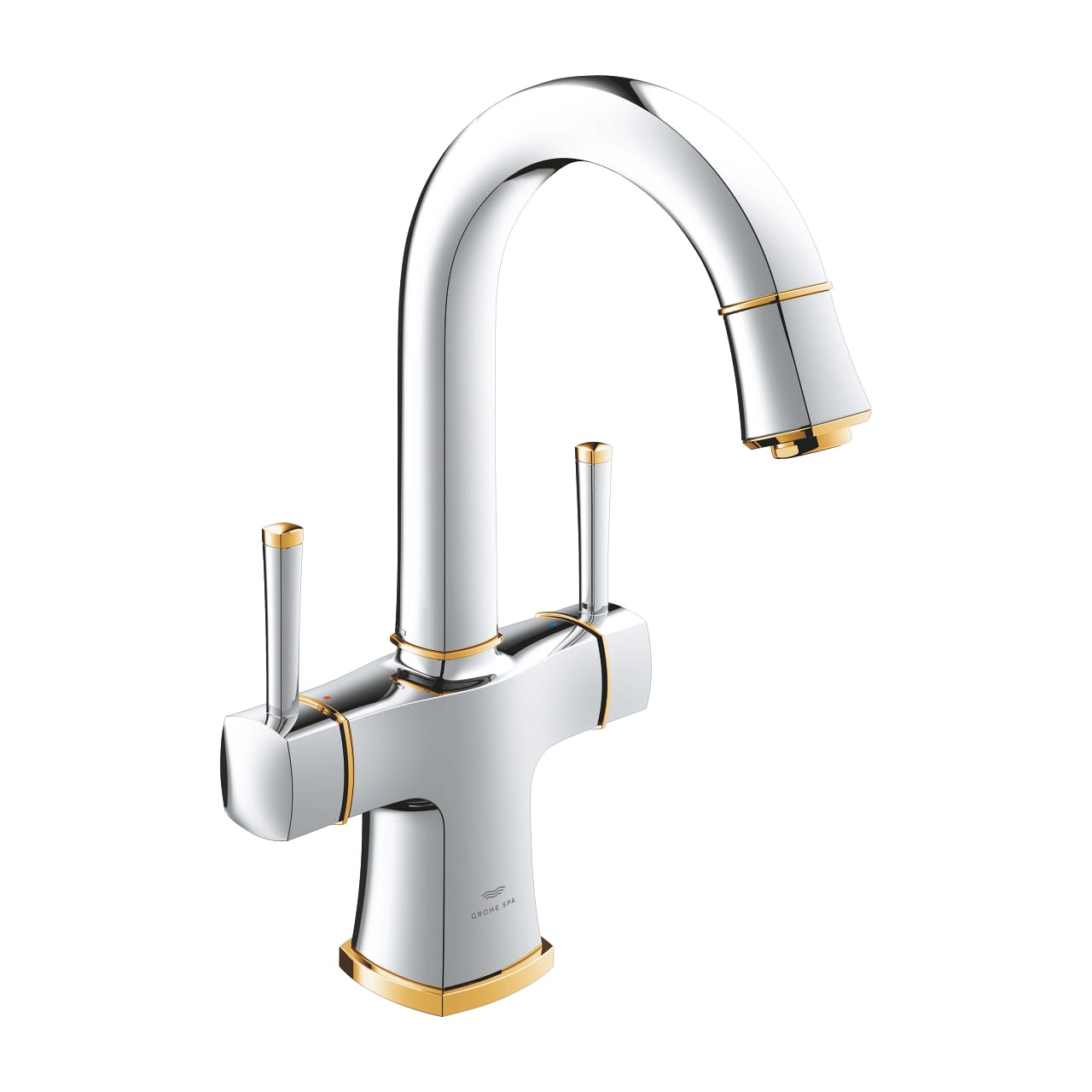 20666IG0.jpg Grohe Grandera Tek Delikli Lavabo Bataryası 1/2″ L-Boyut, Krom/Altın - Görsel 1