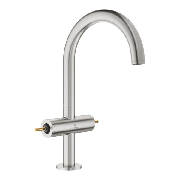 Grohe Atrio Private Collection Tek Delikli Lavabo Bataryası 1/2″ L-Boyut, Paslanmaz Çelik