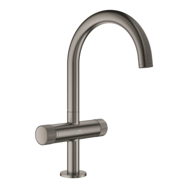 Grohe Atrio Private Collection Tek Delikli Lavabo Bataryası 1/2″ L-Boyut, Brushed Hard Graphite