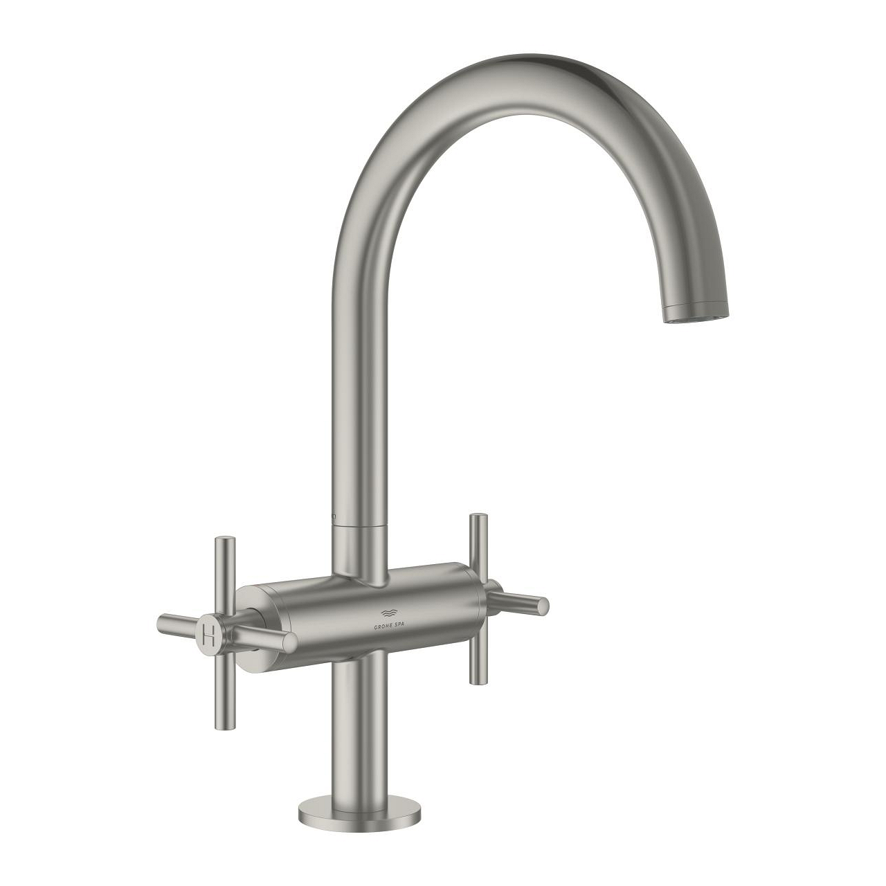 21144MS0.jpg Grohe Atrio Tek Delikli Lavabo Bataryası 1/2″ L-Boyut, Satin Steel - Görsel 1