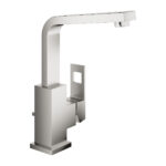 Grohe Eurocube Tek Kumandalı Lavabo Bataryası 1/2″ L-Boyut, Paslanmaz Çelik