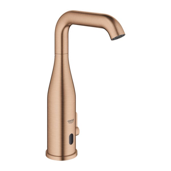 Grohe Essence E Fotoselli Lavabo Bataryası, 1/2″, Çift Su Girişli Ayarlanabilir Sıcaklık Sınırlayıcısı, Brushed Warm Sunset
