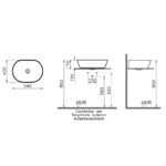 Vitra Geo Çanak Lavabo Oval, 55x40 cm, Mat Kum Beji - Görsel 2