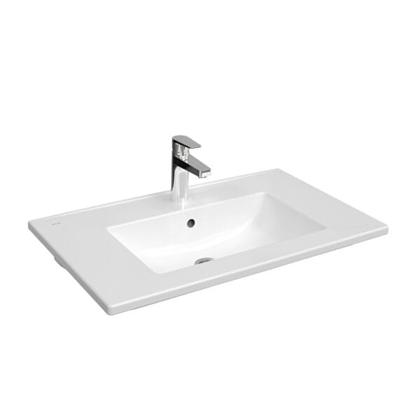 Vitra S20 Square Etajerli Lavabo Dikdörtgen, 80x46 cm, Beyaz