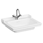 Vitra Valarte Etajerli Lavabo 65x53 cm, Üç Armatür Delikli, Beyaz