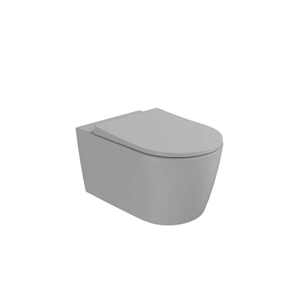 Vitra Metropole Round Asma Klozet Quantumflush, Gizli Montajlı, 56 cm, Mat Taş Gri