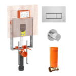 Vitra Gömme Rezervuar Seti, Krom Root Square Kumanda Paneli, Stop Valf (768-1851-01+740-2380+A41461Gr+A41441Gr)