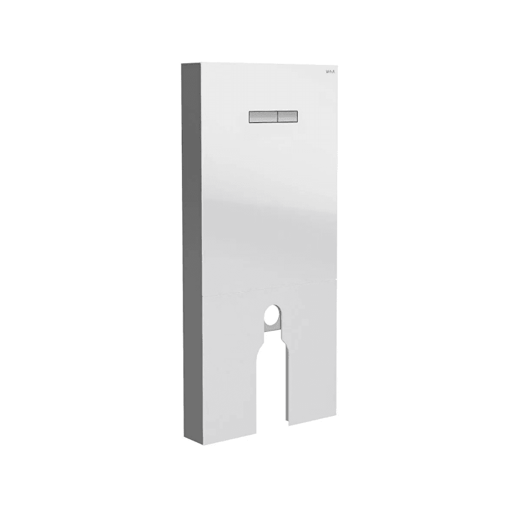 870-1760-01.png Vitra Vitrus Duvar Önü Cam Rezervuar Duvara Tam Dayalı Yerden Klozetler İçin, 114 cm, Beyaz, 3/6 Litre, Beyaz - Görsel 1
