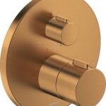 Duravit Ankastre Termostatik Banyo Bataryası, Tek Çıkışlı Fırçalı Bronz