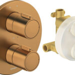 Duravit Termostatik Ankastre Duş Bataryası Fırçalı Bronz