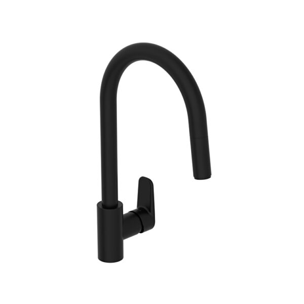 Vitra Flow Soft Eviye Bataryası (C-Tip, Pull-Out), Mat Siyah