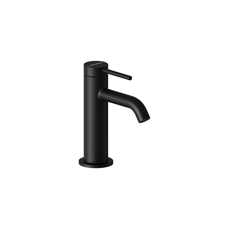 A4353036-1.jpg Vitra Minimax Round Lavabo Bataryası, Mat Siyah - Görsel 1