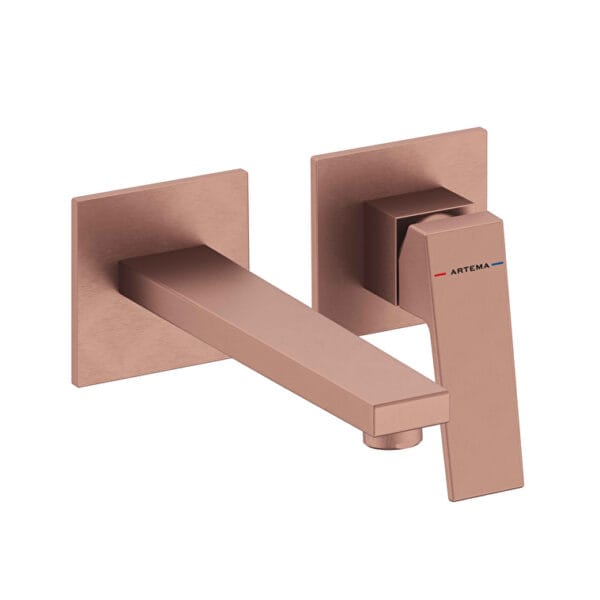 Vitra Minimax Square Ankastre Lavabo Bataryası, Kısa (Sıva Üstü Grubu), Fırçalı Bakır