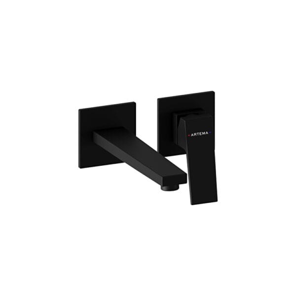 Vitra Minimax Square Ankastre Lavabo Bataryası, Uzun (Sıva Üstü Grubu), Mat Siyah