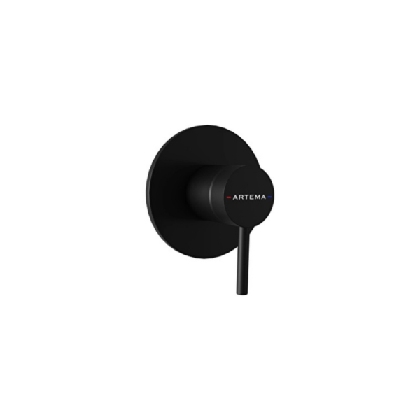 Vitra Minimax Round Ankastre Mekanik Duş Bataryası, Minibox, Mat Siyah