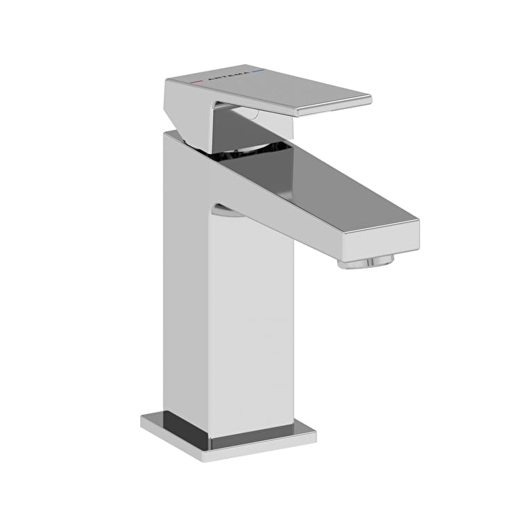 A43720-1.jpg Vitra Minimax Square Lavabo Bataryası, Krom - Görsel 1