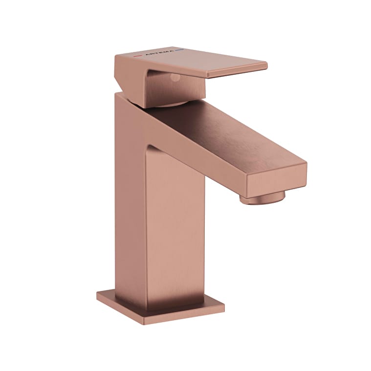 A437202625EXP-1.jpg Vitra Minimax Square Lavabo Bataryası, Fırçalı Bakır - Görsel 1