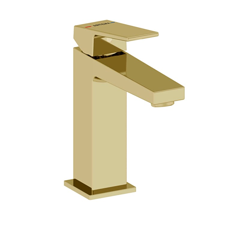 A4372274-1.jpg Vitra Minimax Square Yüksek Lavabo Bataryası, Soft Altın - Görsel 1