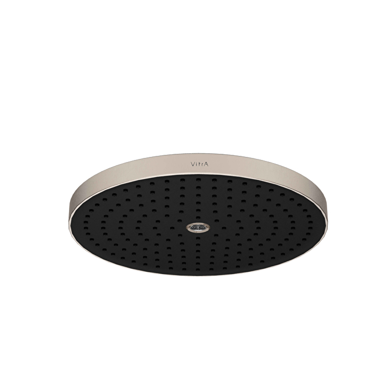 A4592234-1.jpg Vitra Prime Round Duş Başlığı 2 Fonksiyonlu 30 cm, Fırçalı Nikel - Görsel 1