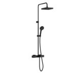 Vitra Base Square 200 Termostatik Banyo Bataryalı Duş Sistemi, Mat Siyah