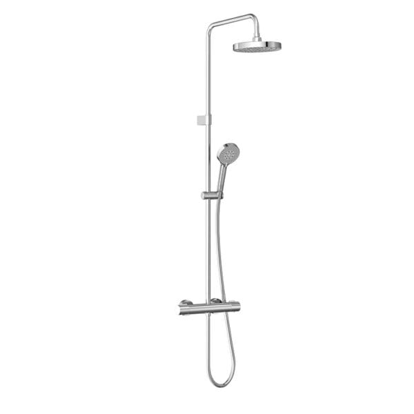 Vitra Base Round 200 Termostatik Duş Bataryalı Duş Sistemi, Krom