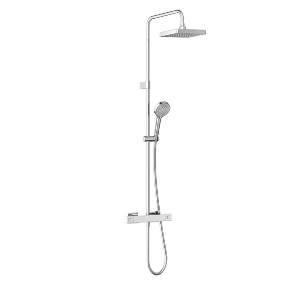 Vitra Base Square 200 Termostatik Duş Bataryalı Duş Sistemi, Krom