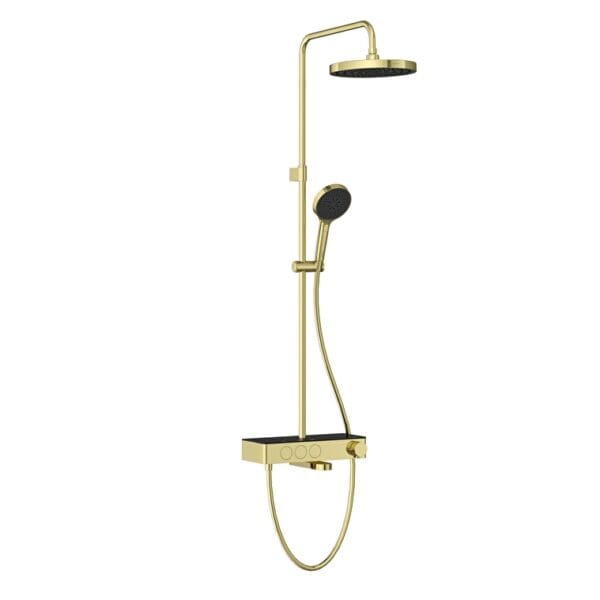 Vitra Core Round 250 Termostatik Banyo Bataryalı Duş Sistemi, Soft Altın
