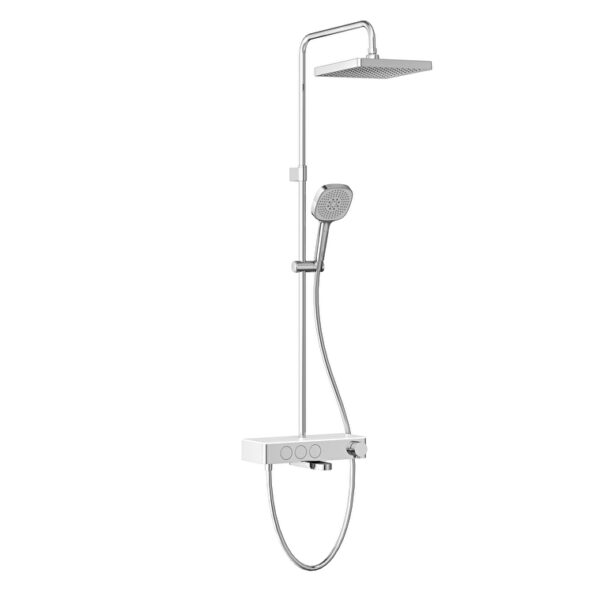 Vitra Core Square 250 Termostatik Banyo Bataryalı Duş Sistemi, Krom
