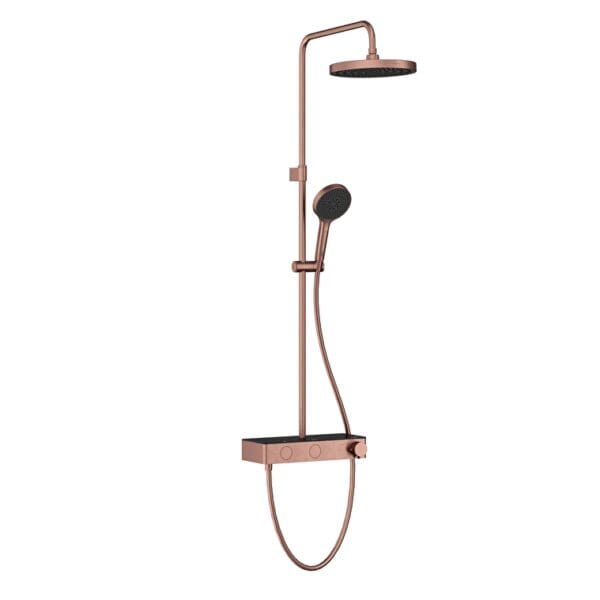 Vitra Core Round 250 Termostatik Duş Bataryalı Duş Sistemi, Fırçalı Bakır