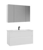 Orka Messina Banyo Dolabı Takımı, 100 cm, Mat Beyaz, Ayna Dolaplı