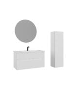 Orka Messina Banyo Dolabı Takımı, 100 cm, Mat Kaşmir, Led Aynalı