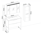 Badella Belen 55100 V32 Banyo Dolabı 100 cm - Görsel 2