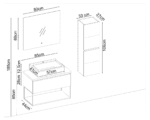 Badella Lines 2885 V31 Banyo Dolabı 85 cm - Görsel 2