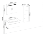 Badella Lines 3985 V33 Banyo Dolabı 85 cm - Görsel 2