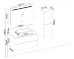 Badella Lines 55100 V32 Banyo Dolabı 100 cm - Görsel 2