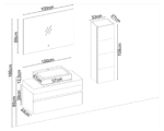 Badella Maya 39100 V32 Banyo Dolabı 100 cm - Görsel 2