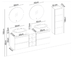 Badella Maya 55160 V31 Banyo Dolabı 160 cm - Görsel 2