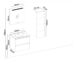Badella Maya 5565 V31 Banyo Dolabı 65 cm - Görsel 2