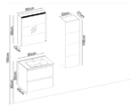 Badella Maya 5565 V32 Banyo Dolabı 65 cm - Görsel 2