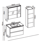 Badella Maya 5585 V32 Banyo Dolabı 85 cm - Görsel 2